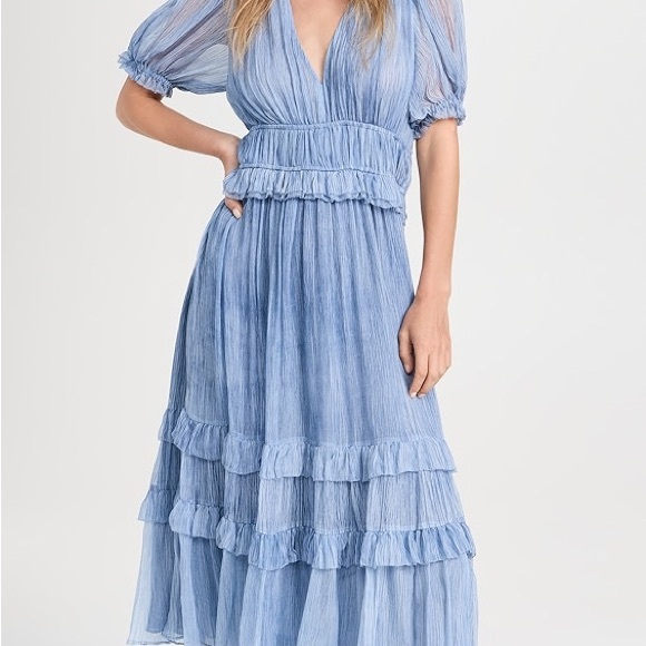 Ulla Johnson Elodie Silk Midi Dress in Slate - Picture 8 of 12